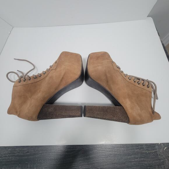 Jeffrey Campbell Havana Last 6.5M Lita Platform Heels Ankle Suede Boots - Picture 5 of 15